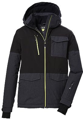 killtec Jungen Skijacke/Funktionsjacke mit Kapuze und Schneefang KSW 149 BYS SKI JCKT, anthrazit, 164, 41185-000