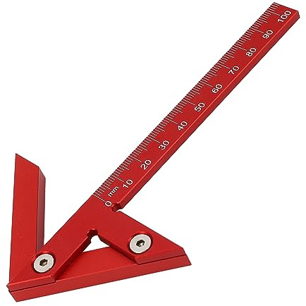Zentrumsfinder, Holzbearbeitung, Aluminiumlegierung, Zentrumsritzelehre, 45°, 90°, rechtwinklige Linienlehre, Zimmermannslineal mit 105-mm-Skala zum Finden der Mitte