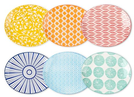 Selamica Small Dinner Plates, Oval Dessert Plates Ceramic, 6 Inch Small Plates for Appetizer, Cake, Snacks, Microwave Dishwasher Safe, Set of 6, Assorted Colors