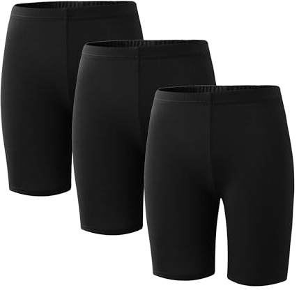 Deuerr Girls Dance Yoga Shorts Spandex Kids Volleyball Bike Athletic Shorts Girls Compression Shorts for Gym Activewear 3 Pack for 9-10 Years