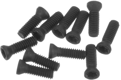 sourcing map 10 tornillos Torx M2,5 x 8 mm, cabeza plana redonda de grado 12,9 con destornillador Torx T8 para reemplazar cortadores de inserción de carburo, herramienta de torno CNC, color negro