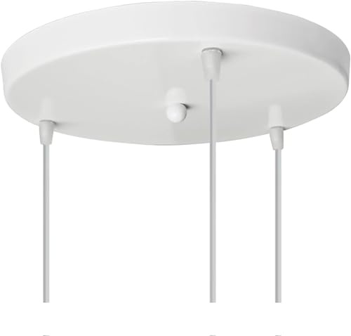 Lustre Plafond Auvent-3 Trous Luminaires Pendentif Lampe Disque Base Ronde Plafond Plaque Base Suspension Accessoires D'Éclairage Rouille (Blanc)
