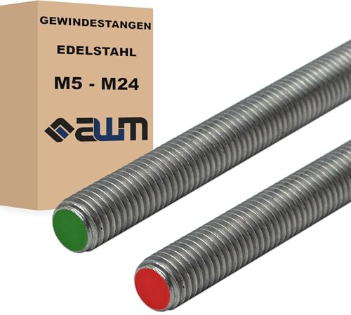Gewindestangen Edelstahl VA2 / VA4 Bolzen Gewindestab Gewindebolzen DIN 976 Gewindestift - 1m (5, VA2 (304), M6)