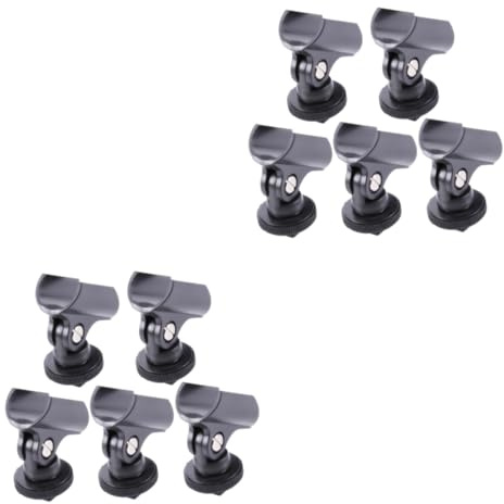 OFFSCH 2 Sets Schwarzer Mikrofon-clip-ständer Mit Blitzschuh-kunststoffhalter Für Kameras Robuste Konstruktion Einfach Einzustellen 5 Stück X 2