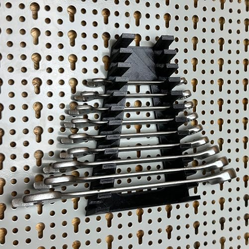 Maulschlüssel Ringschlüssel Halterung mit 8,12 und 15 Auflagen für Lochwand (12 Auflagen)
