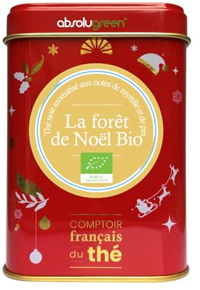 Thé de Noël en Boite Métal - Comptoir Français du Thé - Maison Française - Thé en vrac (Forêt de Noël)