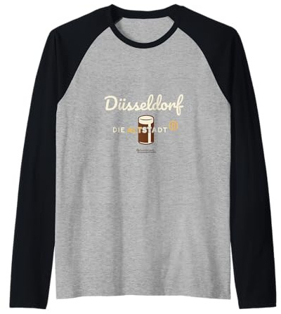 Düsseldorf Old Town Altbier Glass Beer from Düsseldorf Raglan Baseball Tee