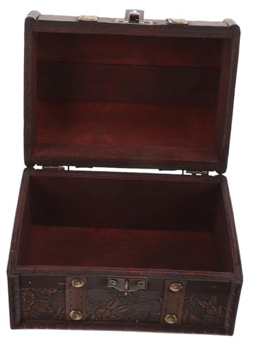 WATIIFUFU Vintage Holz Münzbox Mit Schloss Kleine Holzkiste Mit Deckel Schmuckaufbewahrungsbox Aus Holz Für Schmuck Und Erinnerungen Vielseitiger Organizer Für Zuhause