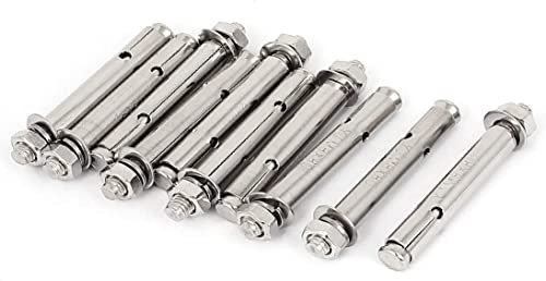 Dehnschrauben, M8 x 80 mm, Edelstahl 304, mit zuverlässiger Wirksamkeit, Expansionshülsen-Bolzenanker, 10 Stück
