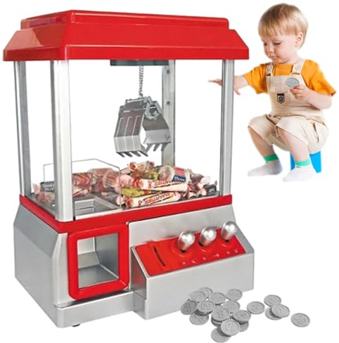 Mini Klaue Maschine, Retro Klaue Maschine -Spiel, Spielzeug Grabber Maschine mit Sound und 24 Spiel Klaue Spielzeug Grabber Maschine für Kinder und Partys