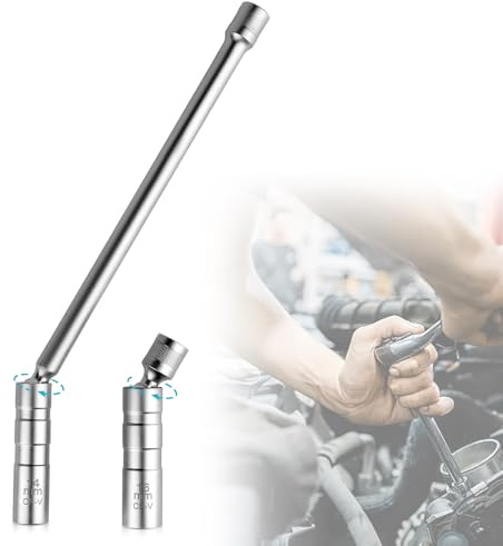 Generisch 2 Stück Zündkerzenschlüssel 16mm und 14mm, Magnet Universal Flexibel zündkerzenschlüssel Satz mit Langer Griff, Flexibel Zündkerzen Schlüssel Werkzeuge zum Entfernen von Zündkerzen