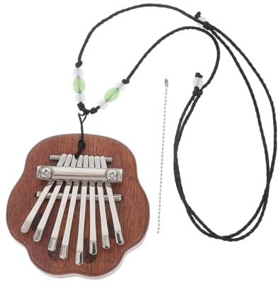HAMPPLIES Mini Daumenklavier Fingerklavier Tragbares Musikinstrument Holz Kalimba Für Anfänger Und Junge Mädchen Lernen Melodien Spielen