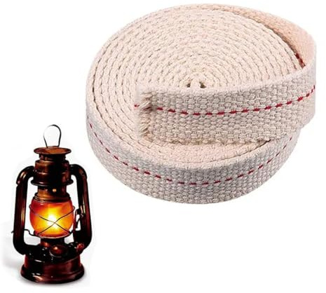 DLPRK Mèche pour Lampe à pétrole - Largeur 11 mm, Longueur 5 m - Mèche Plate en Coton Blanc, adaptée aux Lampes à pétrole et aux brûleurs