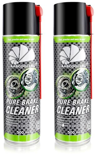 2x AABCOOLING Pure Brake Cleaner 500 ml – Pulitore Freni Spray, Asciugatura rapida, Sgrassatore per dischi, pastiglie e pinze, Rimuove olio, grasso e polvere freni, Finitura senza residui, Auto e Moto