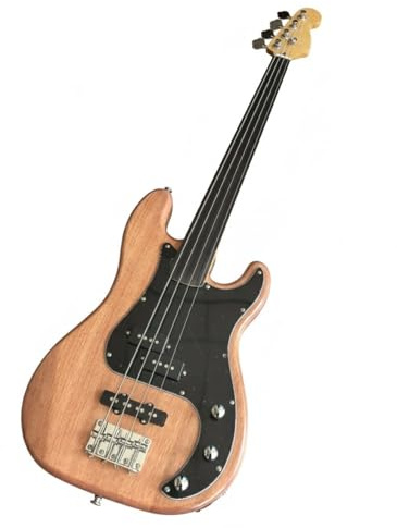 Wyvix E-Bass, Korpus aus massivem Mahagoni, Natur, PJ-Tonabnehmer, bundlos & mit Bünden (Optionen)(Fretless)
