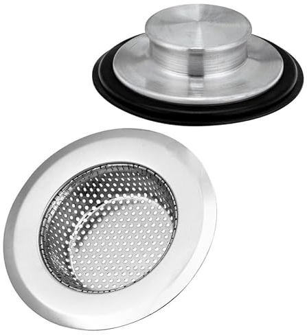 TOYANDONA Bouchon D'évier Cuisine en Métal Passoire D'évier en Acier Inoxydable Argenté, Anti-bouchage, Simple à Installer, pour Évier et Drain de Sol la Maison