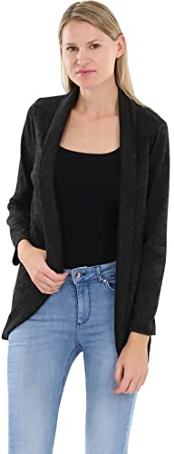 Malito Femme Veste en Tricot Long Cardigan Desing Oversize Look Gilet 5021 (Gris foncé)
