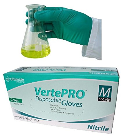 UCI DG-VERTEPRO Nitrilhandschuhe, puderfrei, Größe M, Grün, 100 Stück