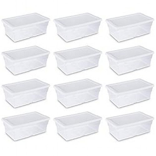 STERILITE Storage Box 13.5 X 8.3 X 4.8, 6 Qt. Clear - Pack of 12