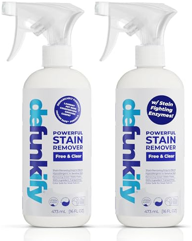 Fläckborttagningsspray, 16 oz (2-pack). Free & Clear fläckborttagare och fläckbehandling förtvättsmedel för kläder, mattor och redskap. ProvenSafe rengöringsspray för husdjur, barn och känslig hud