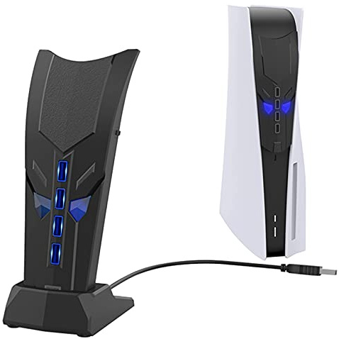 4-Port USB Hub for PS5, High-Speed Splitter Expander Adapter Extension for PS5/PS4/PS3, Xbox One/360, Xbox Series, Switch, PC, Tablet, Mac, Mouse, Keyboard With USB Station