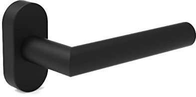 ROSTEX Edelstahl Fenstergriff VIGO Schwarz matt - Fensterklinke inkl. Oval Rosette