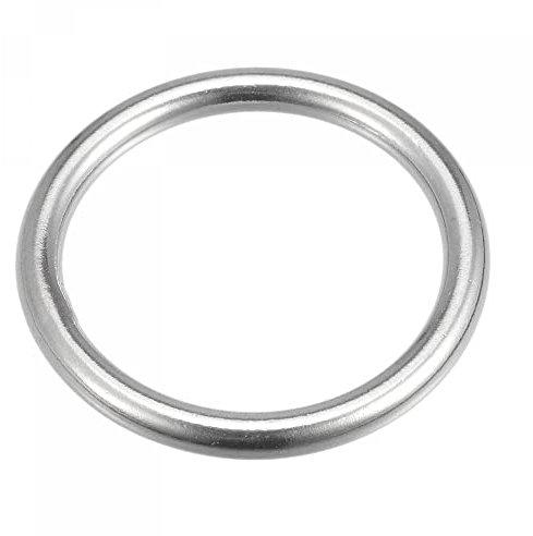 sourcing map Anneau Soudé Inox Acier 316 Rond 45mm ID 6mm Épais