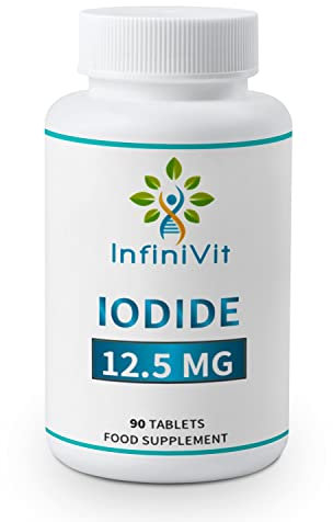 InfiniVit High Potency Iodine Tablets, Lugols Iodine, Iodine and Potassium Iodide, 90 Vegan Tablets