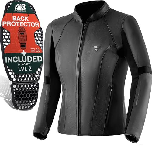 SHIMA MONACO 2.0 Leder Motorradkombi Damen - Schwarz Frauen Motorrad Lederkombi mit Protektoren - Hose und Jacken (Jacke, XL)