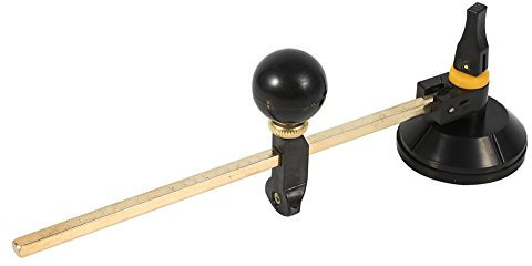 Tagliavetro Circolare di Alta Qualità, Utensile per il Taglio del Vetro con Impugnatura a Pomello Tondo e Ventosa, Compasso Regolabile Tipo Tagliavetro Circolare per Professionisti e Hobbisti