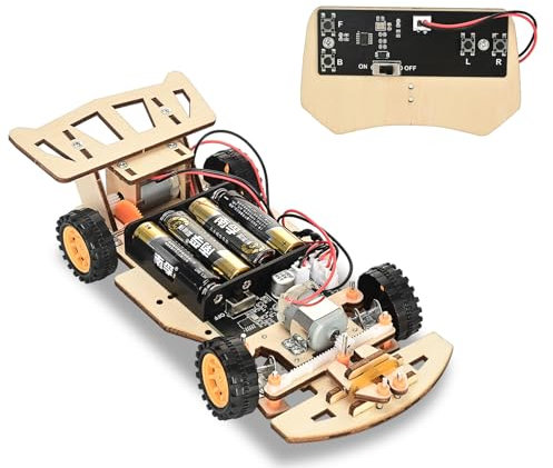 3D Holzpuzzle für Kinder, ferngesteuertes Auto mit Self-Centering Steering - Holzbauset zum Basteln