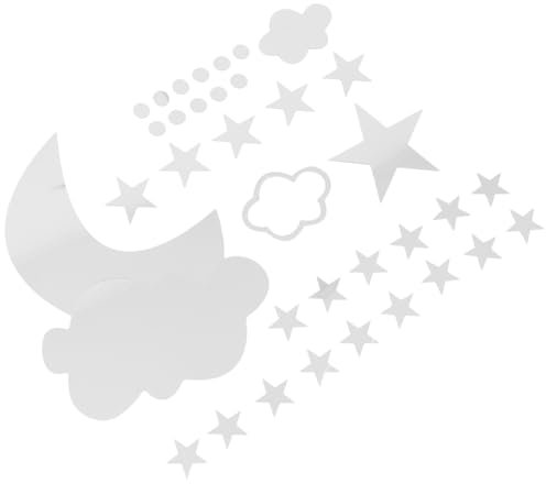 Cabilock 1satz Wandsticker Mond Und Wolkenmotiven Selbstklebende Acryl-wandtattoos Für Kinderzimmer Dekorative Wandaufkleber Für Schlafzimmer Und Wohnräume Einfache Anwendung Und