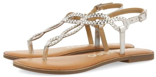 GIOSEPPO Sandalias DE Tiras Trenzadas Color Plata para Mujer MERIGNAS