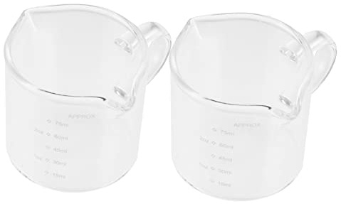 Zerodeko 2pièces Tasses à Espresso Verre Avec Poignée De Tasses à Café Et Doseurs Pour Préparer Des Boissons Éxpresso Et Latte Art