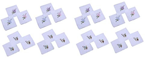 Amosfun 24 STK Hochzeitsservietten Weißes Bandana Blumenservietten Geblümte Stoffservietten Servilletas para Tortillas Servietten Im Rustikalen Look Retro Dekor Fräulein Spa Esstisch