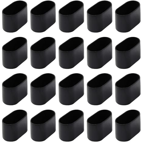 20 embouts pour pieds de chaises de jardin, protecteurs ovales, accessoires épais, couleur noir