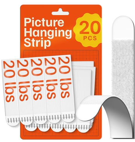 Strisce ultra resistenti per appendere quadri (10 pezzi) con retro adesivo, perfette per aggiornamenti a noleggio, strisce da appendere alla parete senza chiodi, strisce adesive resistenti da