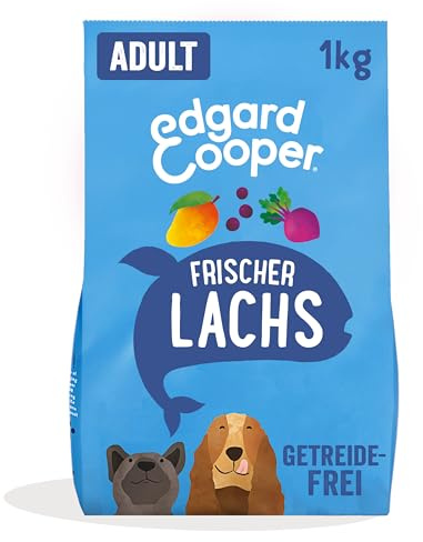 Edgard & Cooper Hundefutter trocken für Medium Adult Hunde (1kg), frischer Lachs, ausgewogene Ballaststoffe für die Darmgesundheit, Natürliche, hypoallergene Rezeptur, nie Fischmehl