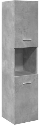 vidaXL Armoire de Salle de Bain Suspendue Gris béton Bois d'ingénierie