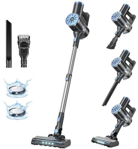 VIPSUN Cordless Vacuum Cleaner with Self-Standing, LED Screen Stick Vacuum Cleaners for Home, Lightweight Powerful Suction Vacuum, 6-in-1 Rechargeable Vacuum for Carpets, Pet Hair, Hardwood Floors
