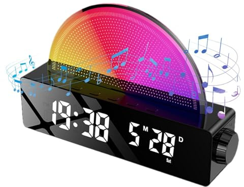 Reloj despertador con luz de despertador, reloj despertador de luz solar, reloj despertador portátil para niños, reloj digital colorido inteligente, relojes de noche alimentados por red con luz