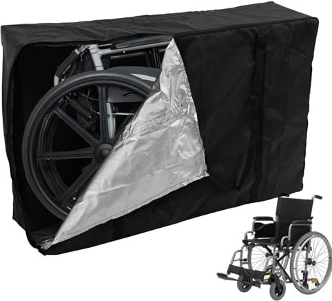 Wheelchair Cover, Rollator Travel Bag for Folding Walker, 110x74x28cm Oxford Cloth Folding Wheelchair Bag Waterproof Dustproof Wear Resistant Carry Transport Cover for Car Airplane Traveling