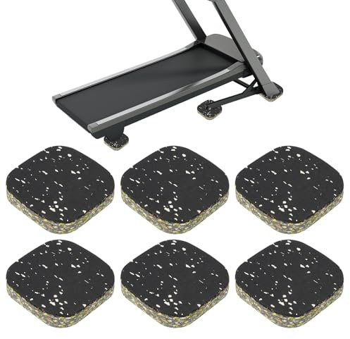 PATIKIL 6 Pcs Tapis De Treadmill, 4x4x0.8 Tapis De Sol Anti-Vibration en Mousse Haute Densité pour Équipement d'exercice pour Protéger Les Tapis Et Réduire Le Bruit pour Home Gym, Blanc