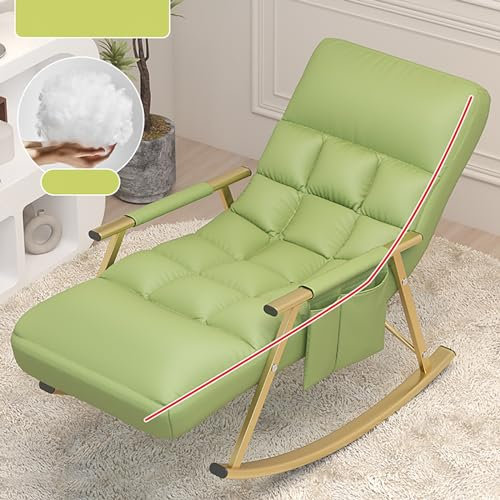 Moderner Zero Stuhl mit bequemem gepolstertem Schaukel-Design, verstellbare Liege für Terrasse, Garten und Wohnzimmer, fluoreszierendes Grün