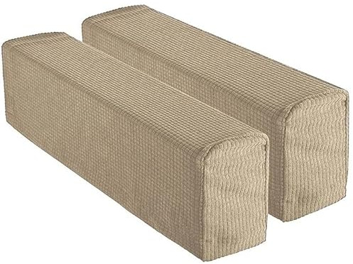 JORTUIO 2 PCS Par Funda para Reposabrazos De Sofá Protector Extraíble para Brazos De Sillones Cubierta Elástica De Apoyabrazos para Sofá Sillas(Caqui)