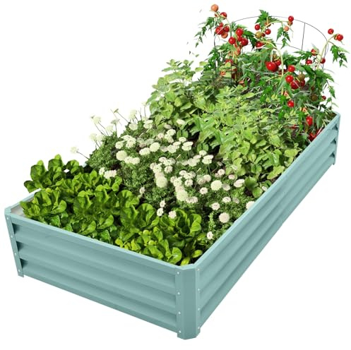 180x90x30cm Planters Outdoor, Raised Beds for Garden (Rectangular Green)