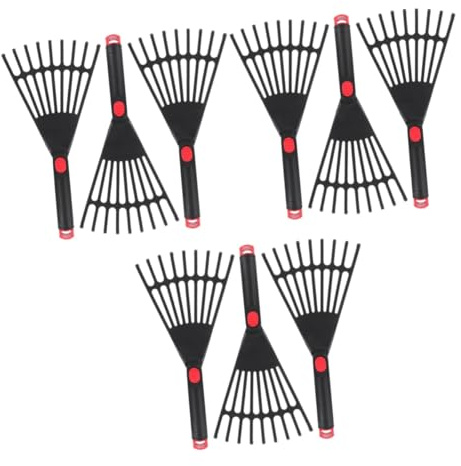 Toyvian 3 Series Rastrillo De Jardinería De Plástico para Secas Herramienta De Jardín Rastrillo Pequeño con Mango para Jardinería Y Paisajismo 3 Piezas*3