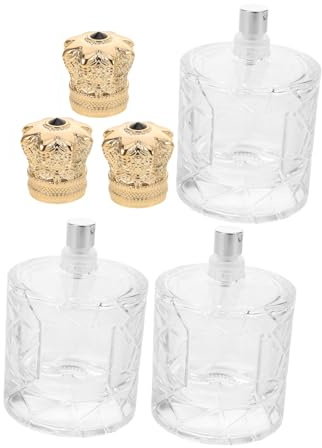 Anneome 3 Mini Frascos de Perfume Recargables de 100ml Botellas de Vidrio Transparente para Viaje Mecanismo de Pulverización Uniforme