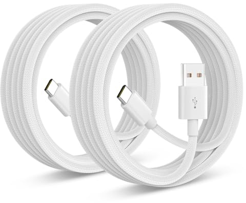 USB C Charger Cable Type C Fast Charging Braided USB A to USB C for iPhone 16 15 Pro Max Samsung Galaxy S22 S21 S20 Huawei Pixel iPad Switch PS5 etc. (2PACK 1.8M)