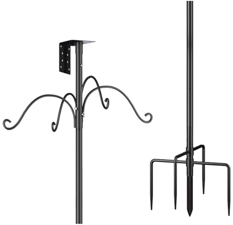 Palo per mangiatoia per uccelli, kit per casetta per uccelli regolabile in altezza per esterni, 190 cm, supporto per colibrì per nidificare scoiattoli, protezione esterna per prato, piante, giardino